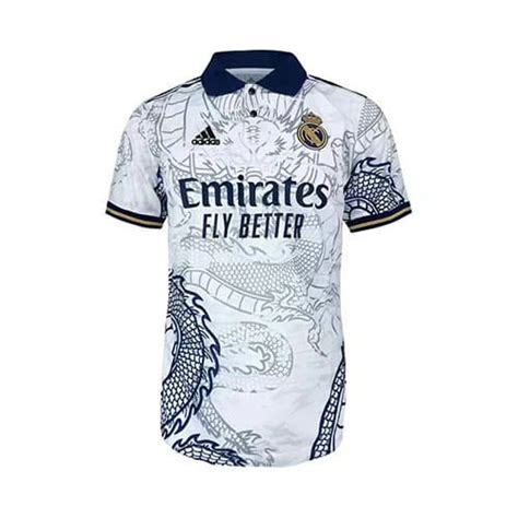 Real Madrid White Special Dragon Football Jersey。